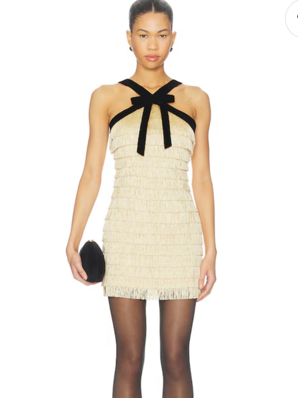 NWT Gold Fringe Mini Dress